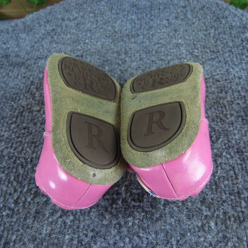 Robeez Girls Mary Jane  Sz T 5 Medium‎ Pink Patent Leather Hook & Loop